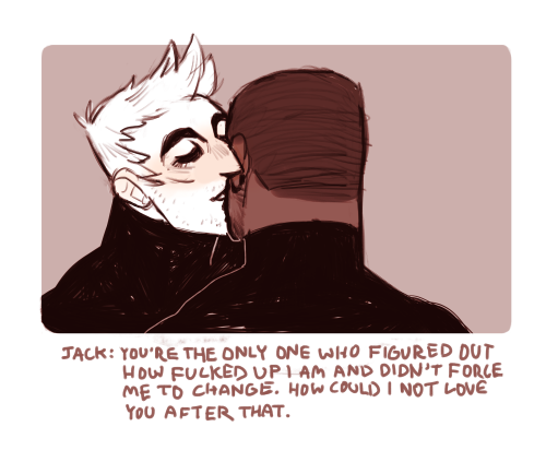 adultures:  some comics i did for reaper76 week :0left side is “how we were”, right side is “at your back”