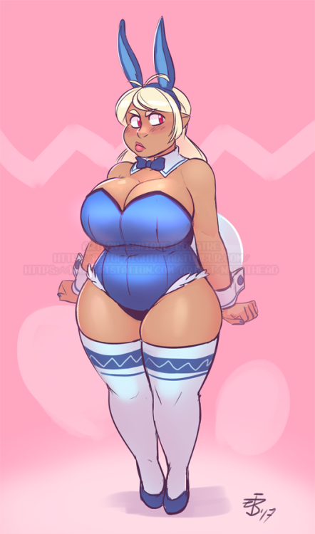 artofnighthead:   Patreon reward for @dansome0203 of his cute vampire, Aries, in a bunny girl costume!  