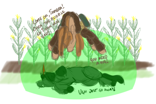 vixenscratch:So. This is what happens when Vixen is in a lousy mood and doesn’t feel up to drawing completed art but still thinks an idea that popped into her mind on reading the latest @ask-king-sombra absolutely had to be drawn. It um has a background