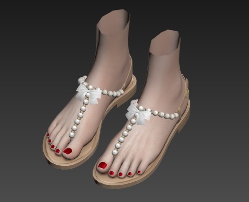 New sandals WIP, I like this color of toenails!