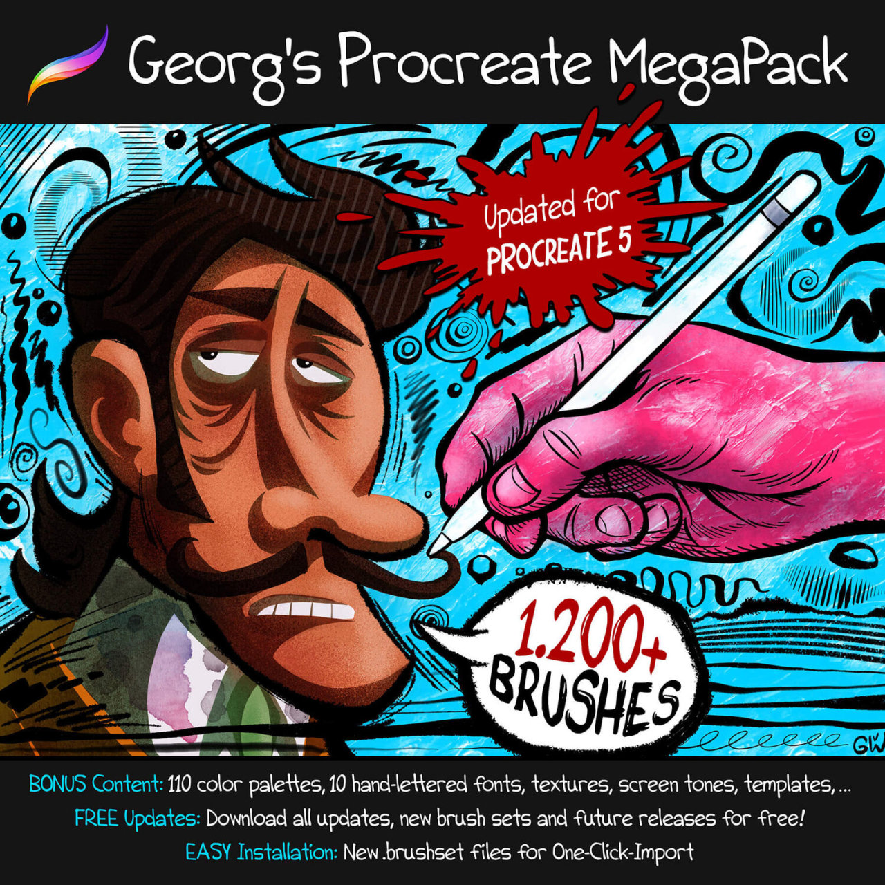 Get the BIG ONE: 1.000+ Brushes Procreate 5 MegaPack v20.0 Is Live! — GeorgBrush.club