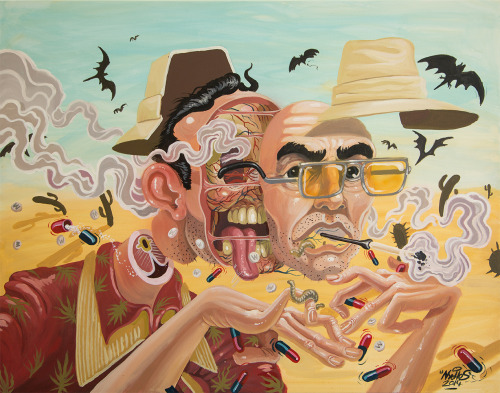 nychos:DISSECTION OF HUNTER S.THOMPSON commissioned work Acrylic on canvas / 2014)