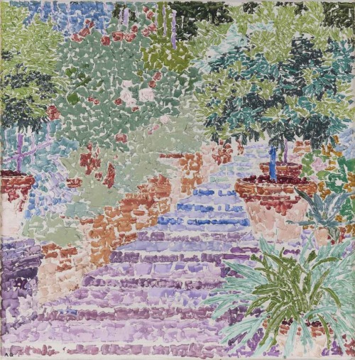 thunderstruck9:Augusto Giacometti (Swiss, 1877-1947), Toskanischer Garten [Tuscan garden], 1912. Oil