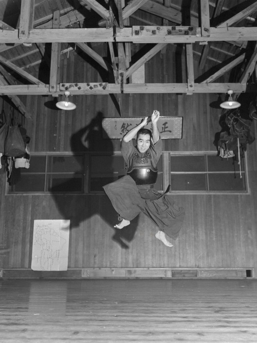 s-h-o-w-a:  Famous Japanese people, including  Honda Motor Co. founder  Soichiro Honda, actor Toshiro Mifune and singer Mie Nakao, jump for The Asahi Simbun newspaper in January  1963