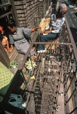 kai-moiri:  Sitting on the fire escape on 5th Avenue. Harlem, 1978 [photo credit unknown] 