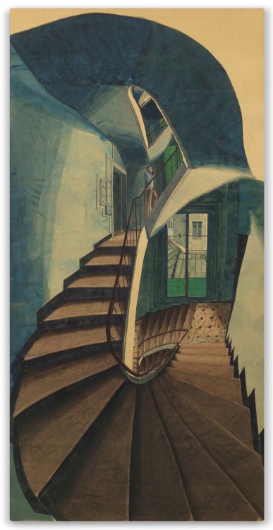 thunderstruck9: Sam Szafran (French, 1934-2019), L'escalier [The Staircase], 1992. Watercolour on si