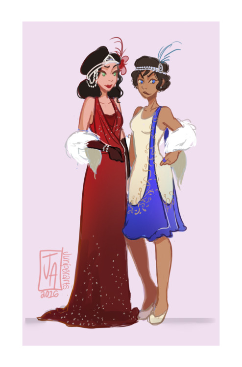juniperarts:  Recently rewatched Legend of Korra and realized how much I miss this show.So here are my favorite ladies in some 20′s outfits.  Outfits in the second image are based on the ones in this post which were based of this piece of fanart  