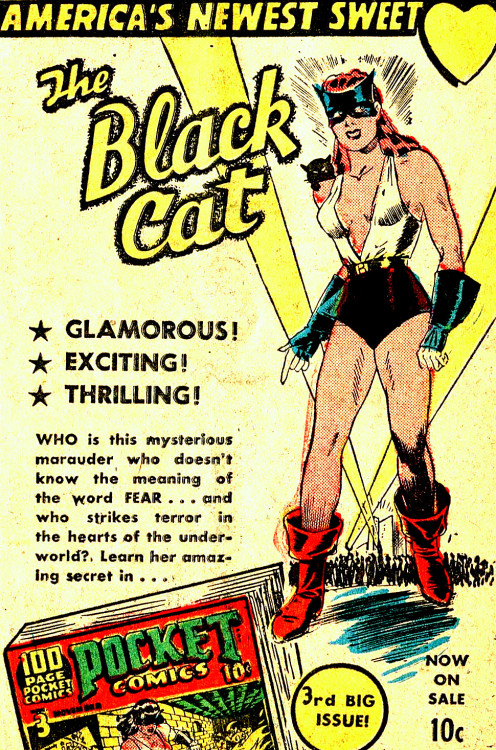 superdames:  “Black Cat” house ad in Speed Comics #15 (1941) 