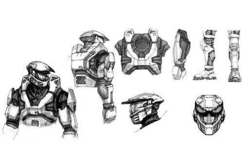 talesfromweirdland:Concept art for the first two Halo games, by Eddie Smith.