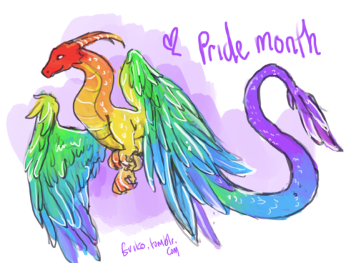 eviko:Here have a dragon doodle for pride month, I was thinking of doing one for every day following