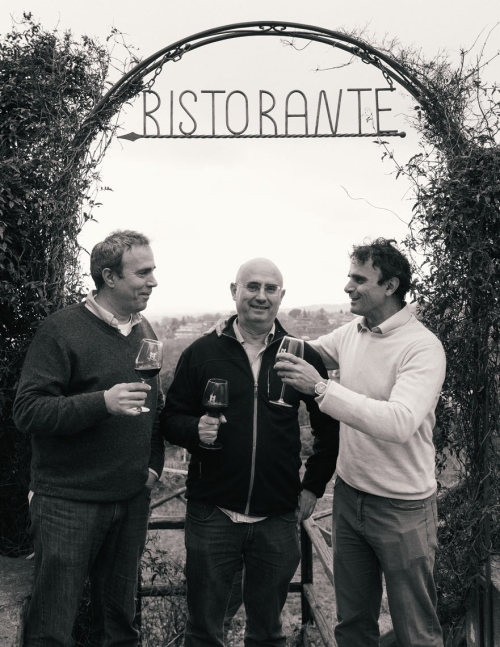 Three brothers at Murgo Winery on the slopes of Mt Etna.