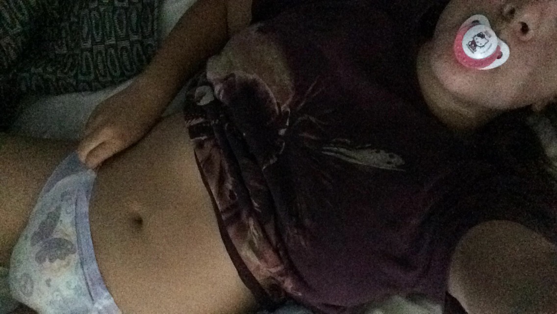 our-wittle-life:  Love laying around in my pull-up and Daddy’s t shirts :) xoxo,