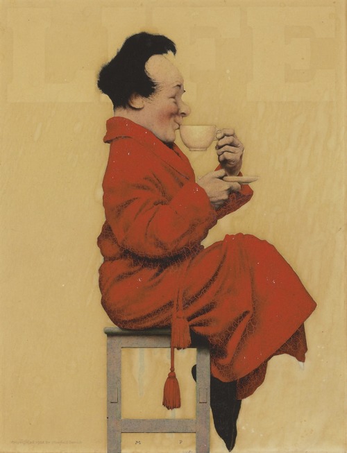 MAXFIELD PARRISHMan Seated With CupOil on Board14.75&quot; x 11.5&quot;