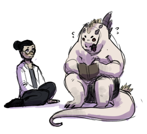 cryptid-coyote: tfw your big ass monster gf just fucking melts your heart with one drawing (please d