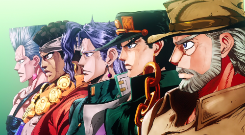 megomobat:every frame of the first Stardust Crusaders OP is a work of artso here’s some photoshop-tw