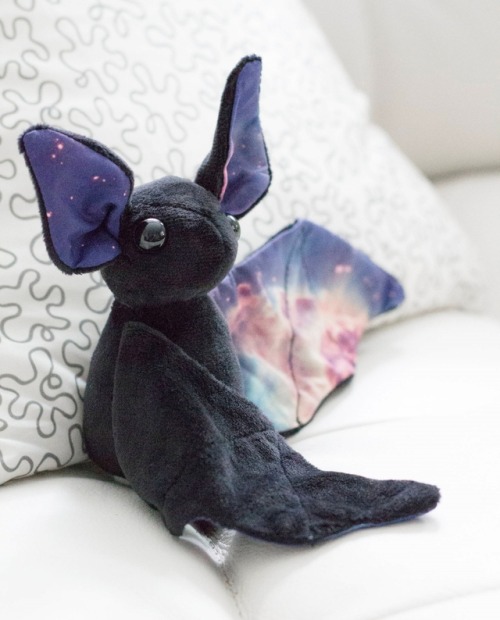 isthatacalzone: sosuperawesome: Galaxy Plush Bats and Stickers BeeZeeArt / Etsy Shop @solongandtha