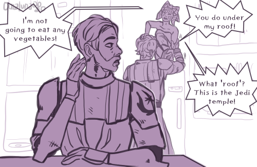 oonaluna-art:Do you think the Jedi Council gave Anakin a child care book for various alien peoples w
