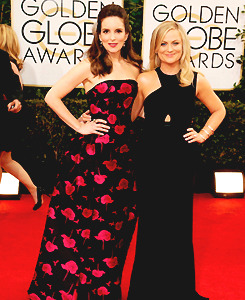 lukesqywalker:  Golden Globes 2014 arrivals: Tina Fey & Amy Poehler 