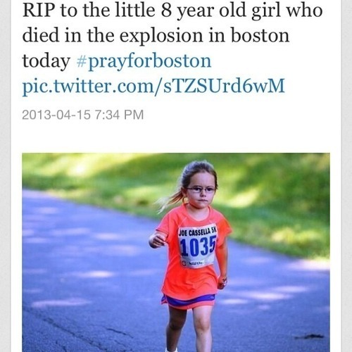 teasedpink:  maascara:  caribbean-breezes:  guava-butter:  I don’t even care what blog type you are, this deserves to be on your blog. Praying for Boston x  Pray for Boston.  my heart is broken she did nothing and now she’s dead rip angel <3  this