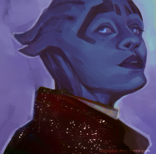 starshipsorceress: I cant for the life of me decide how to finish this painting so have…this Samara 