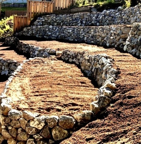 Seattle LandscapeSummertime Landscaping Ideas For A Sizable Traditional Shaded Backyard Retaining Wall.