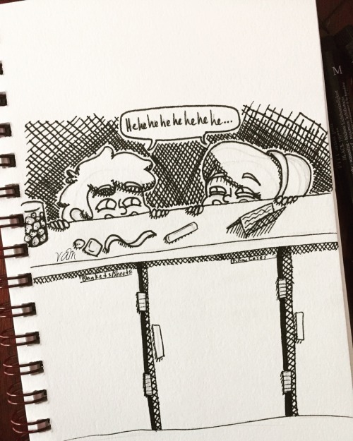 Inktober Day 6&ndash;shhhhh, they&rsquo;re hiding from the nurses&hellip;