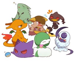 alternative-pokemon-art:  Artist A cute picture of a Pokemon that’s not normally considered cute by request. HOW ABOUT A WHOLE BUNCH OF THEM?!