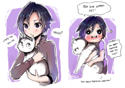 gyumichi:  Guren and Gyurei bond over cats（ΦωΦ）