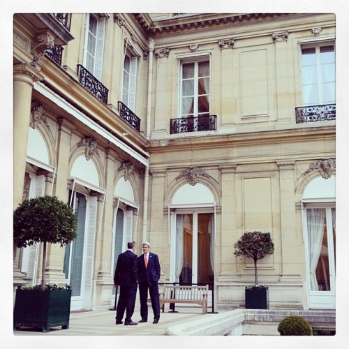 Earlier today, #SecKerry and #Russia&rsquo;s Foreign Minister Sergey Lavrov met in Paris.