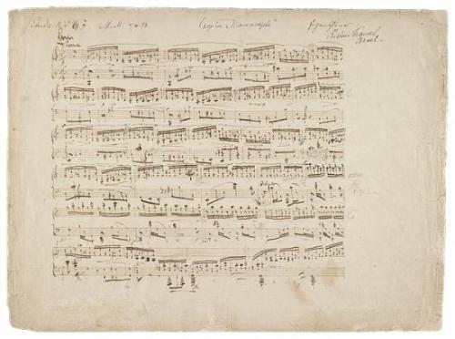 Frédéric Chopin (1810–1849)Etude for Piano in C Major, op. 10, no. 7Autograph manuscript, 1832