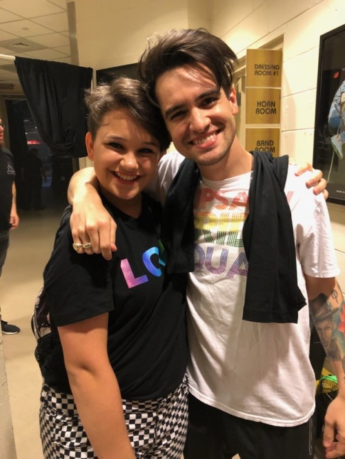 ross-b00ty:oh btw i met brendon urie and he was super sweet but also took off his shirt twice infron