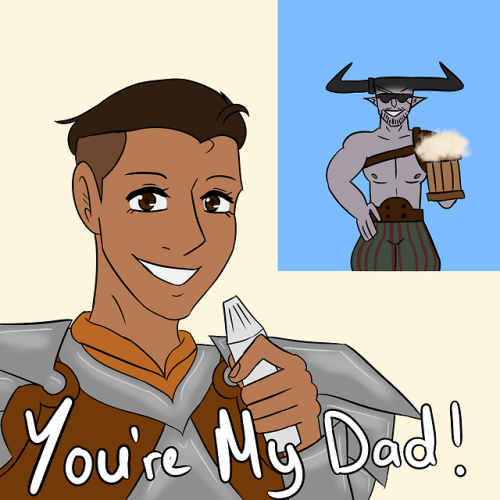 nyacore:boogie woogie woogie! (Image description: A redrawing of Cremisius Aclassi and The Iron Bull