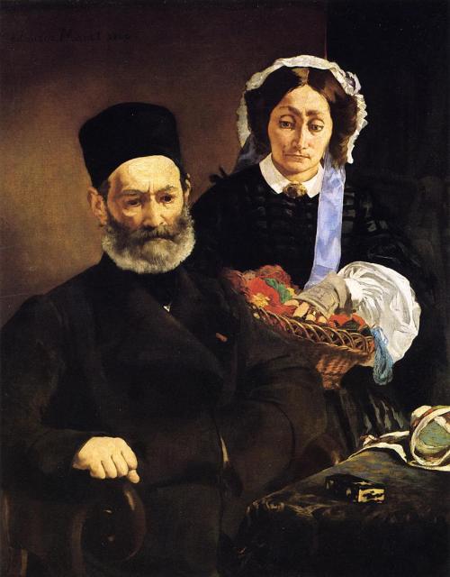 Portrait of Monsieur and Madame Auguste Manet, 1860, Édouar ManetMedium: oil,canvas