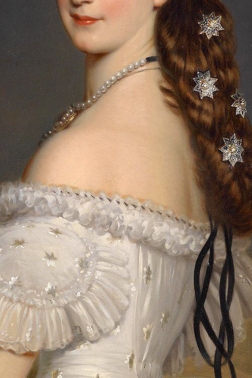 vint-agge-xx:Empress Elisabeth-  in Courtly Gala Dress with Diamond Stars (Sissi)-