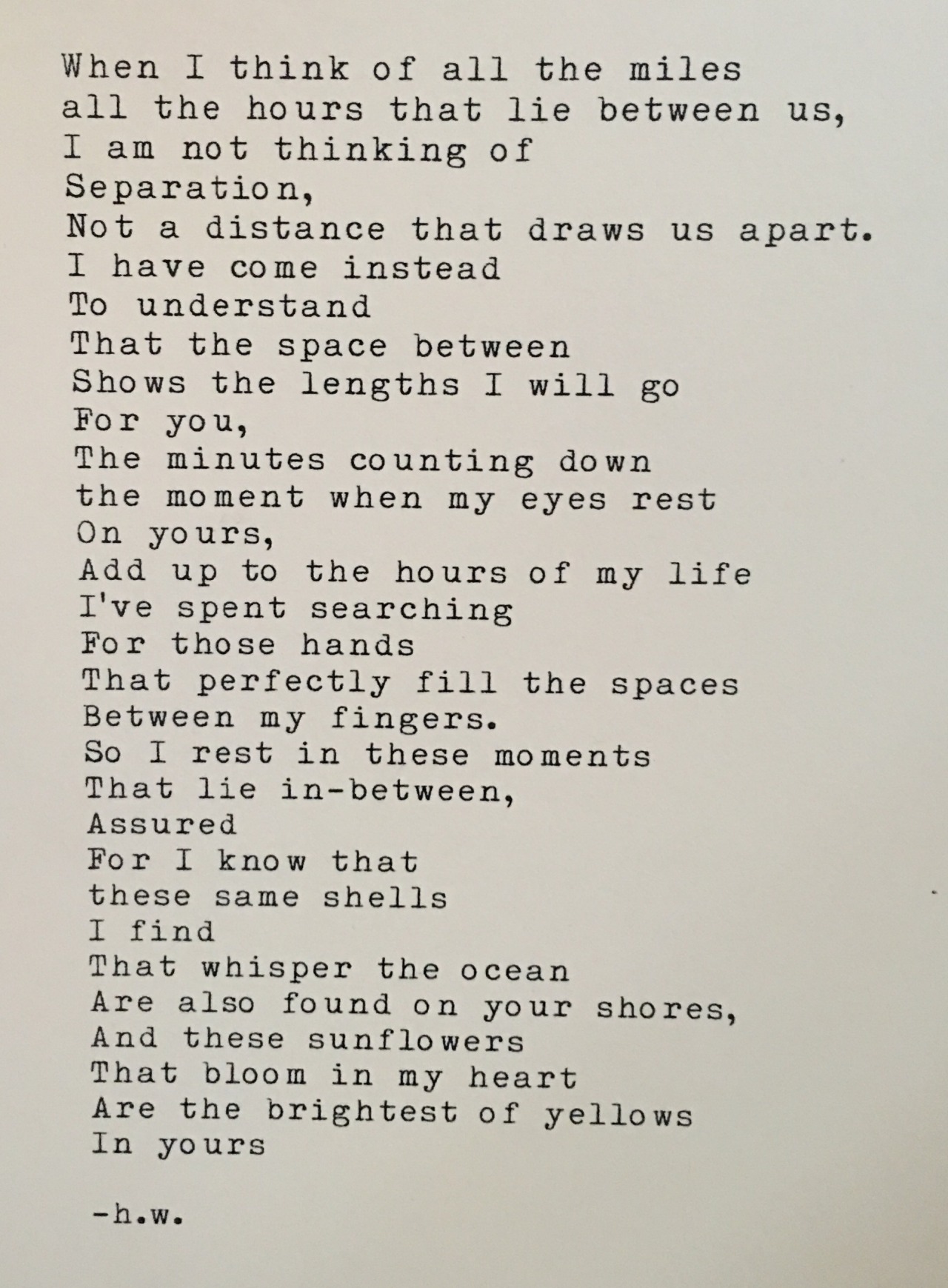 Distance love poem