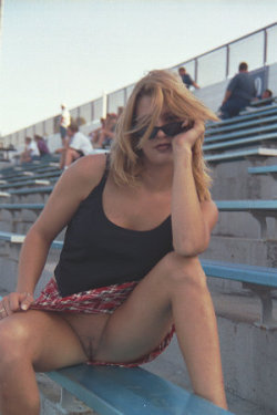 questionsandacts:  At the next sporting event you attend, you must wear a short skirt with no panties.