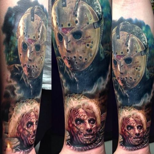 horroroftruant:Insane Horror Movie Themed Tattoo Art by Paul AckerPaul Acker has been tattooing 