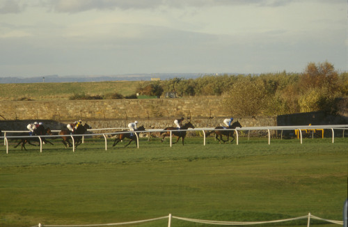 Musselburgh Racecourse, the oldest racecourse in Scotland, at Musselburgh, East Lothian, Scotland.