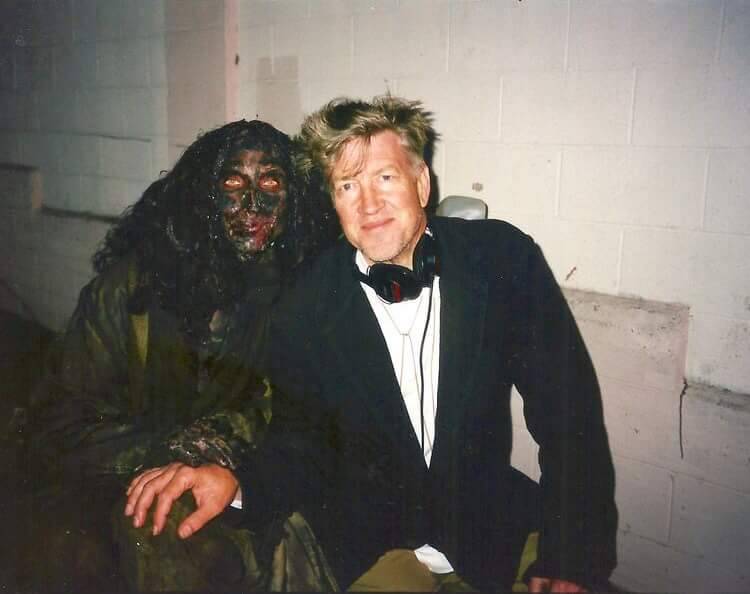 David Lynch on the set of Mulholland drive (2001)