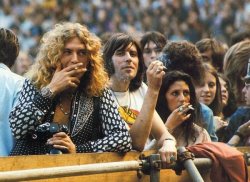 beingindie:  Robert Plant, Mick Hinton, and Maureen Plant at a Crosby, Stills, Nash and Young concert. 