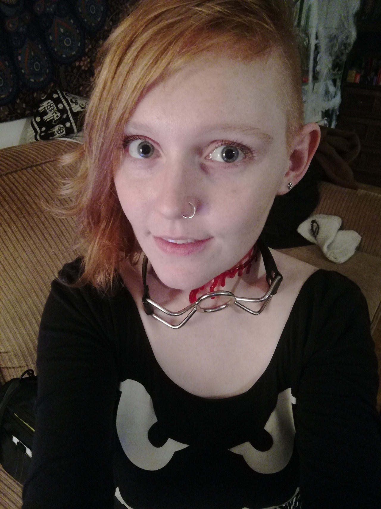avery-vulpes:   I want to wear this new spider gag forever! It makes me wicked drooly