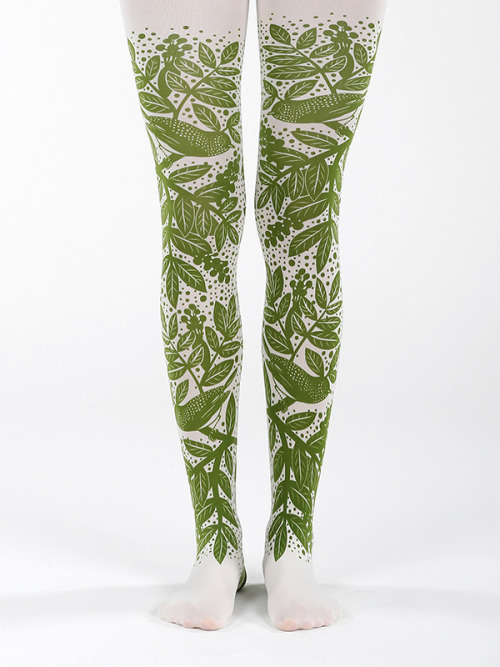 Virivee Forest Tights in greenBeautiful hand printed tights with forest pattern. Also available in o