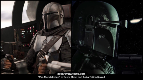 bobafettfanclub: “#TheMandalorian” in Razor Crest and #BobaFett in Slave I#StarWars #Dai