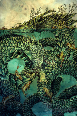 dailydragons:  River Dragon by Collette J Ellis (website | DeviantArt | blog | Facebook)