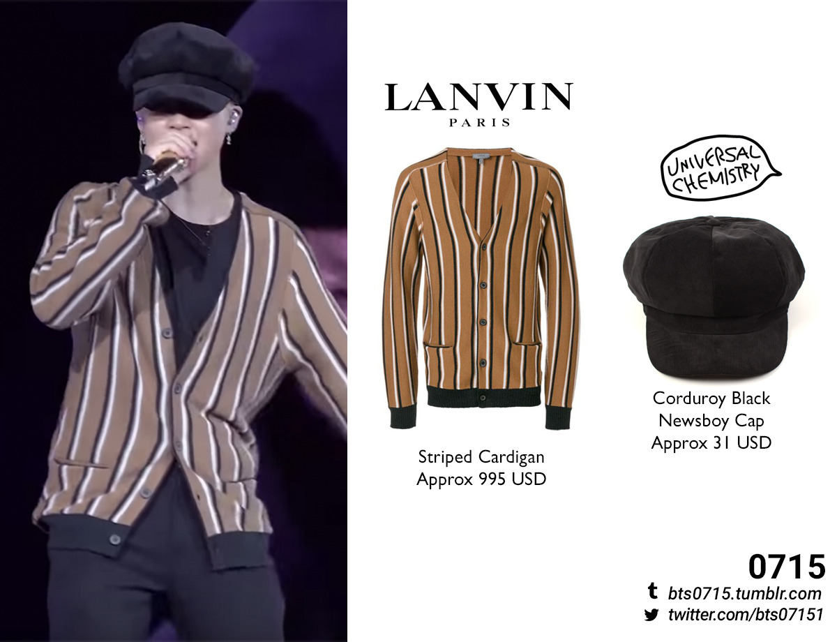 【UNIVERSAL CHEMISTRY】 Newsboy Cap▲BTS着用 BTS FASHION/STYLE FINDER — 200321 | Jimin : BTS @ 'LOVE