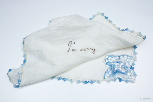 i-eviscerate: Claire Finin - The Things I Never Said (2012)  Mother’s handkerchief, 