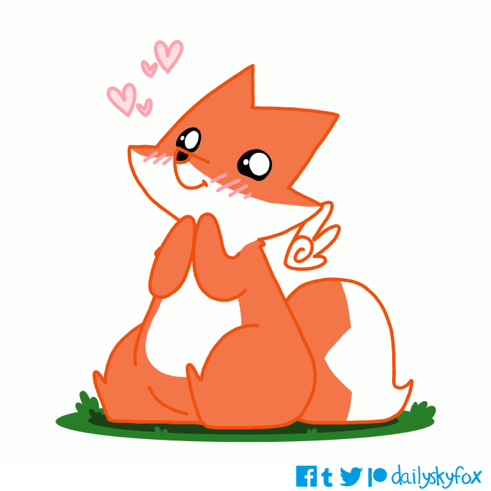 dailyskyfox:   Today I’m quite happy again! I love you guys~ &gt;u&lt;