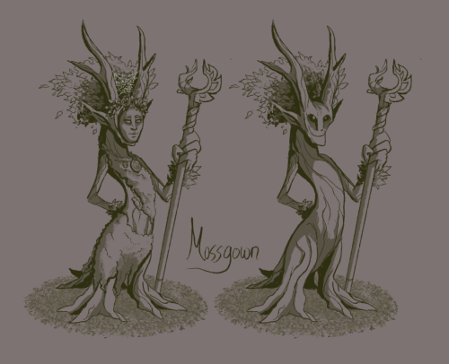 my druid, Mossgown! she’s a tree that likes to dress up sometimes.