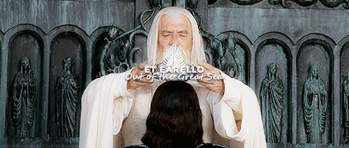 peregrintook:Then Aragorn took the crown and held it up and said:‘Et Eärello Endorenna utúlien. Sino