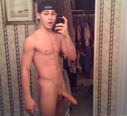 Amateur guy mirror muscles